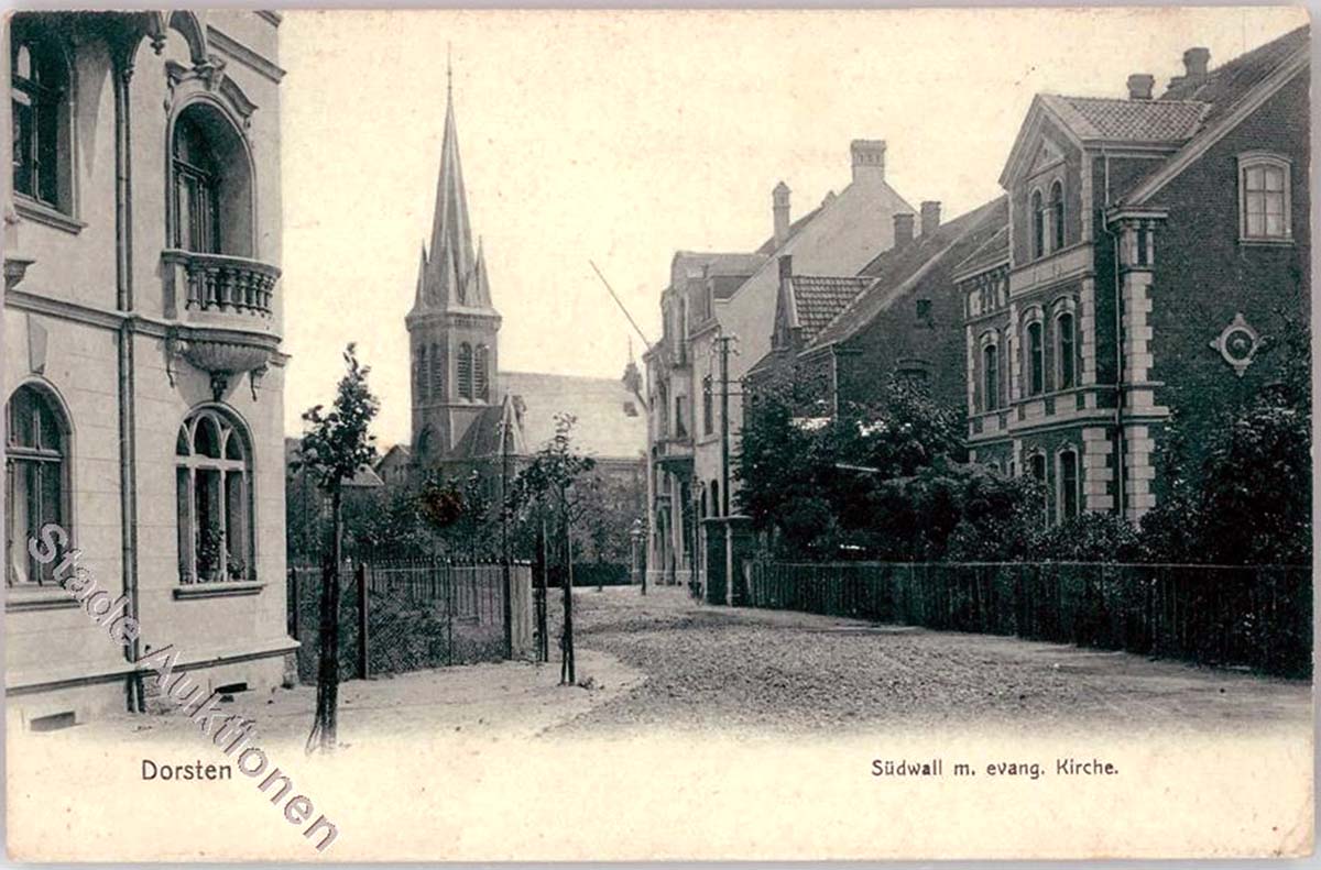 Dorsten. Südwall mit Evangelische Kirche, 1909