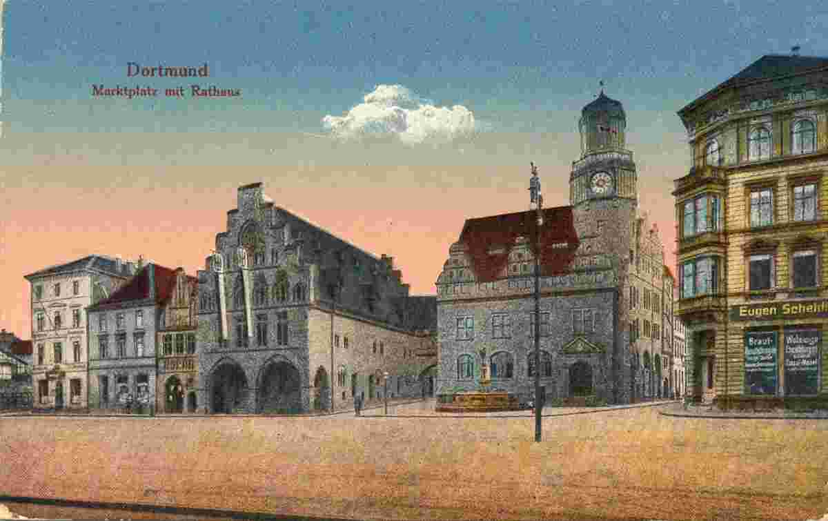 Dortmund. Marktplatz mit Rathaus