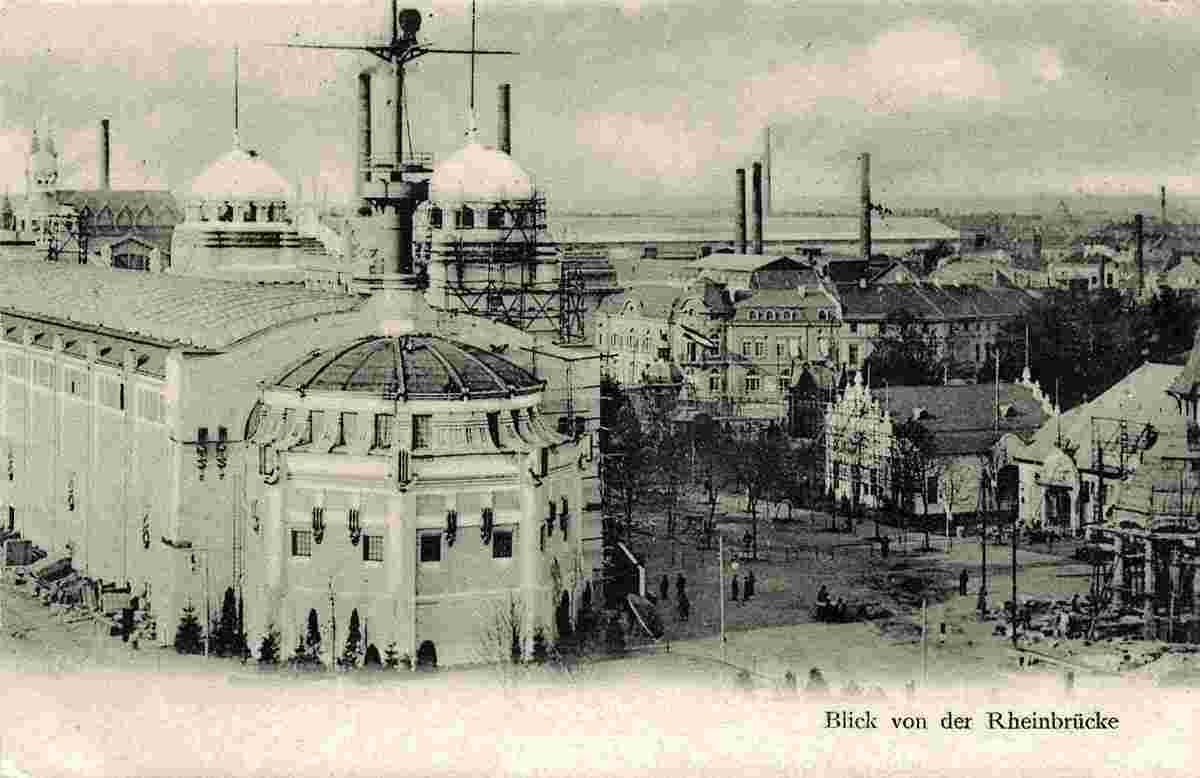 Düsseldorf. Blick von der Rheinbrücke, 1902