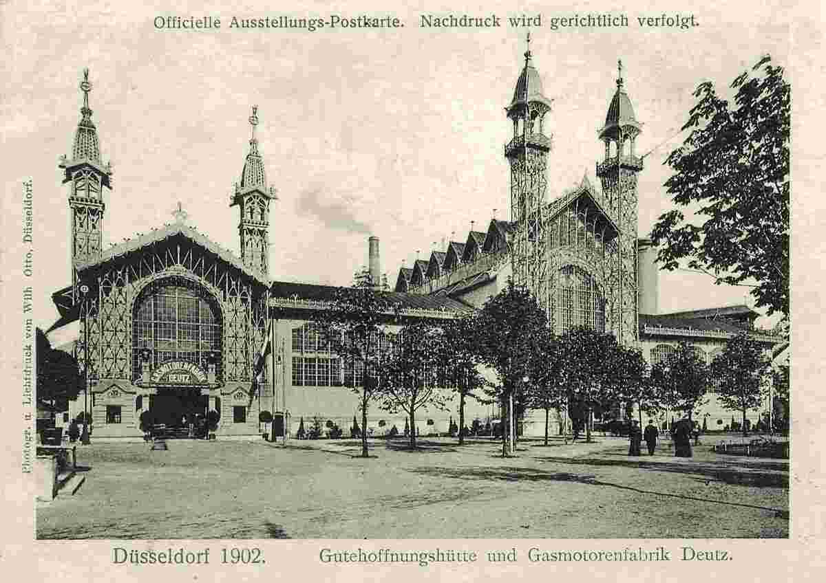 Düsseldorf. Gewerbe- und Industrie-Ausstellung 1902, Gutehoffnungshütte und Gasmotorenfabrik Deutz