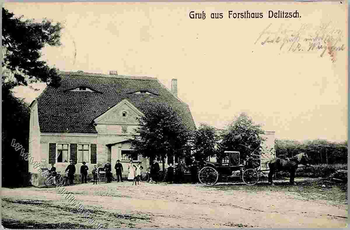 Delitzsch. Forsthaus, Briefträger, 1910
