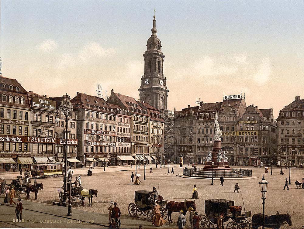 Dresden. Altstadt - Alter Markt, um 1890