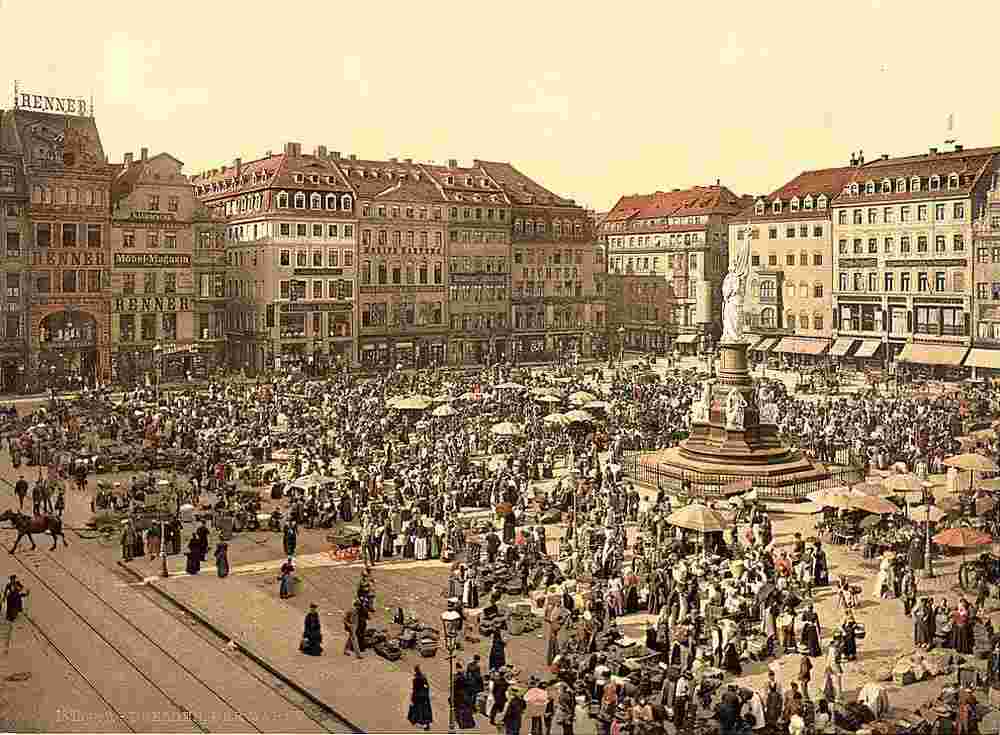 Dresden. Altstadt - Der Markt, um 1890