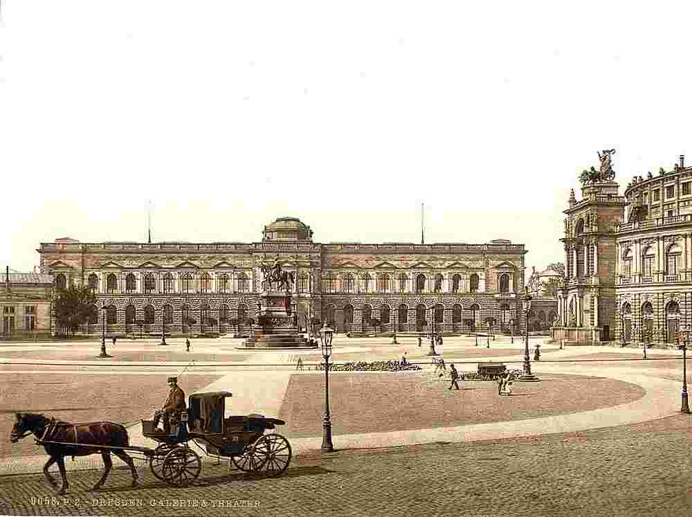 Dresden. Altstadt - Galerie und Theater, um 1890