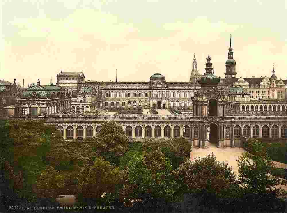 Dresden. Altstadt - Zwinger und das Theater, um 1890