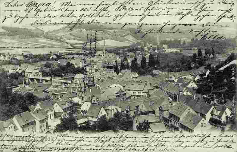 Dornburg-Camburg. Panorama der Stadt, 1905