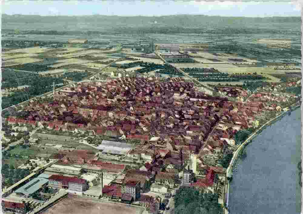Panorama von Edingen-Neckarhausen, Luftaufnahme