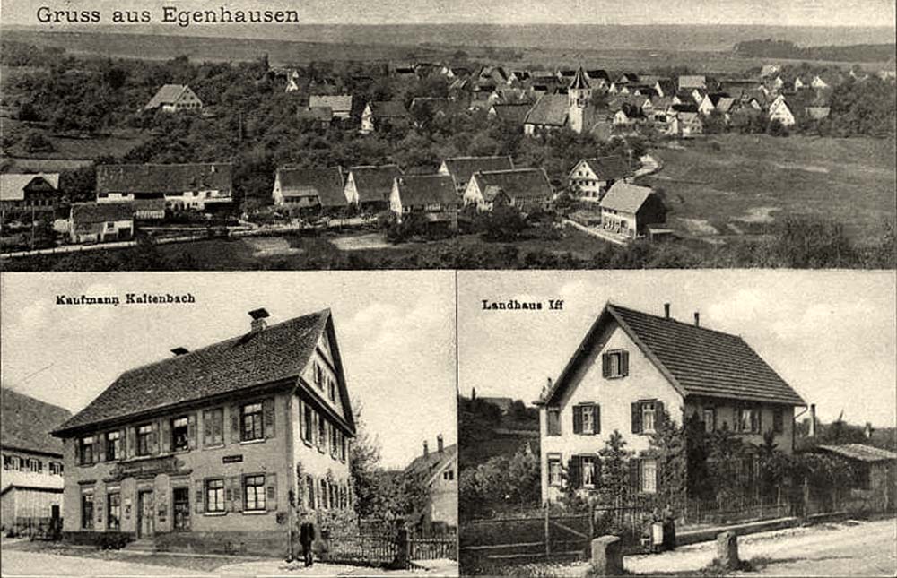 Panorama von Egenhausen, Kaufmann Kaltenbach und Landhaus Iff, 1912