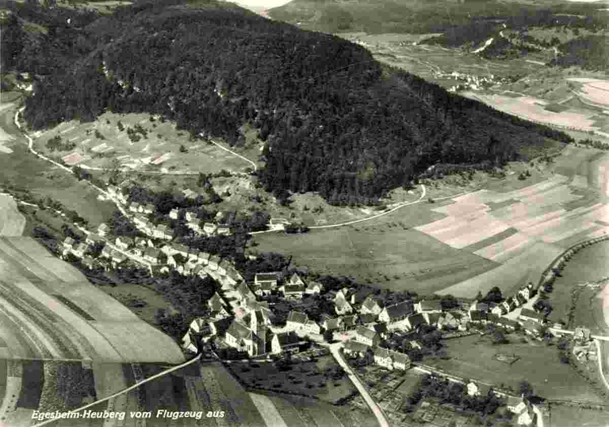 Panorama von Egesheim vom Flugzeug aus, um 1955