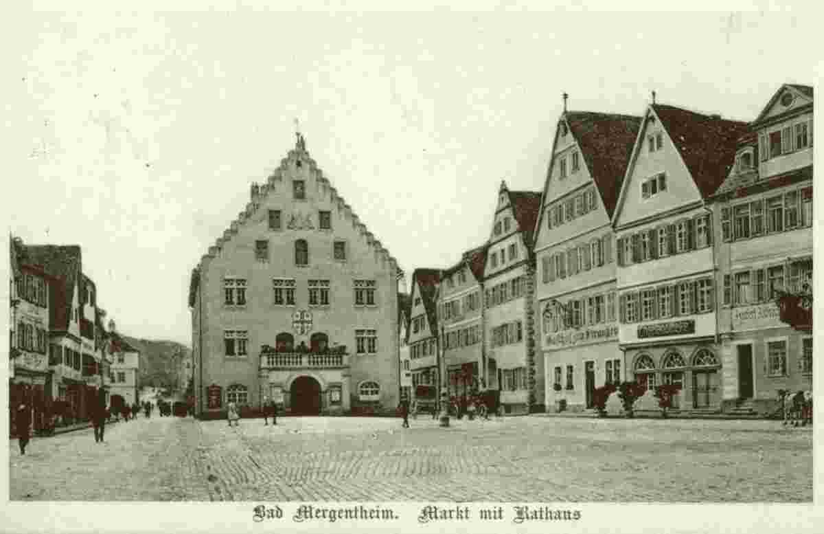 Ehingen. Markt mit Rathaus, 1922