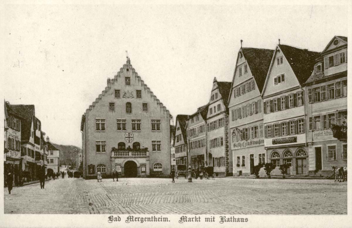 Ehingen (Donau). Markt mit Rathaus, 1922