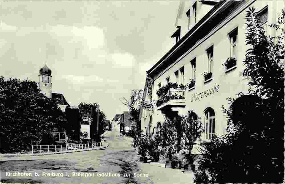 Ehrenkirchen. Kirchhofen - Gasthaus zur Krone, Besitzer G. O. Löw, Kirche