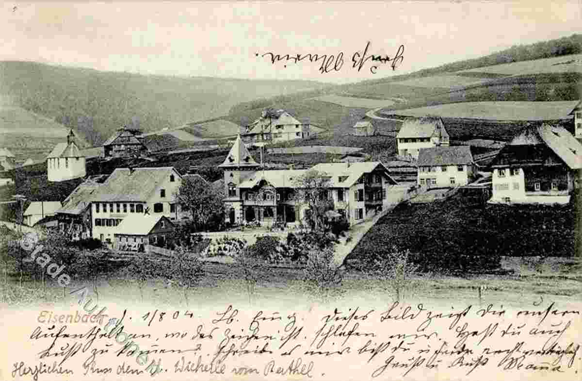 Eisenbach (Hochschwarzwald). Panorama von Eisenbach, 1904