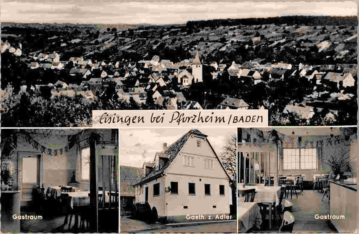 Panorama von Eisingen, Gasthaus zum Adler und Gastraum