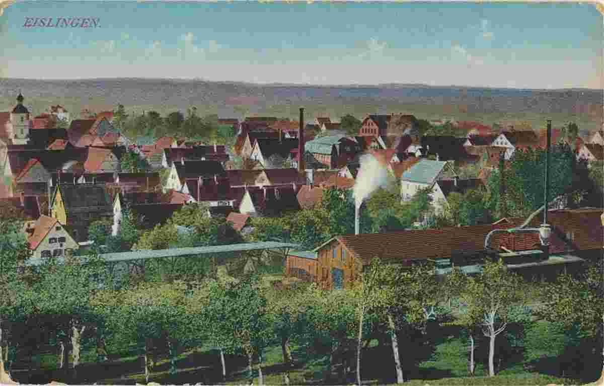 Eislingen. Panorama von Eislingen, 1915