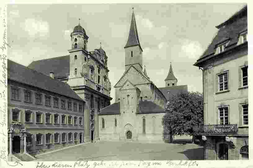 Ellwangen. Gymnasium, Evangelische Kirche und Stiftskirche
