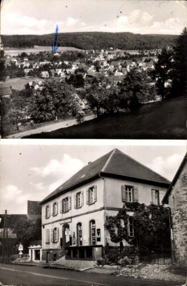 Elztal (Odenwald). Dallau - Blick auf Gasthof
