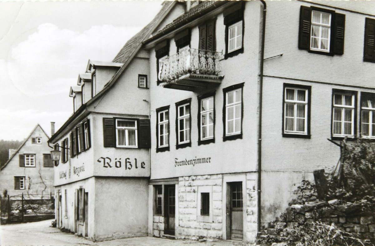 Engelsbrand. Gasthof, Metzgerei 'Zum Rößle', 1958