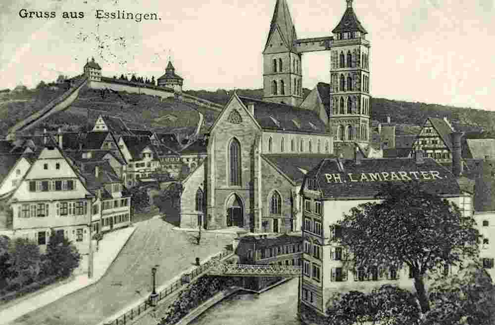 Esslingen am Neckar. Panorama von der kirche Sankt Dionys, 1911