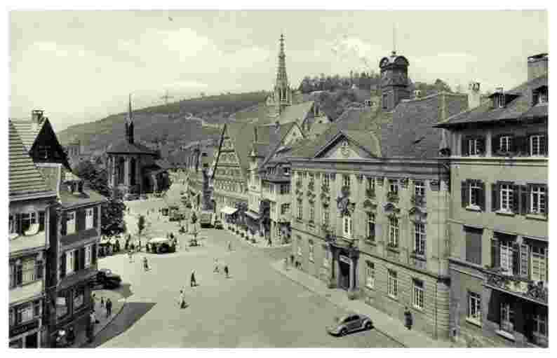 Esslingen am Neckar. Rathaus, Frauenkirche und Paulskirche