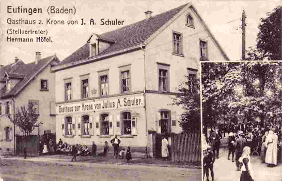 Eutingen im Gäu. Gasthaus zur Krone von Julius A. Schuler, Garten, 1919