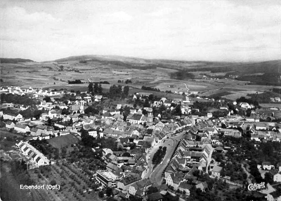 Erbendorf. Panorama der Stadt, Luftbild, 1962