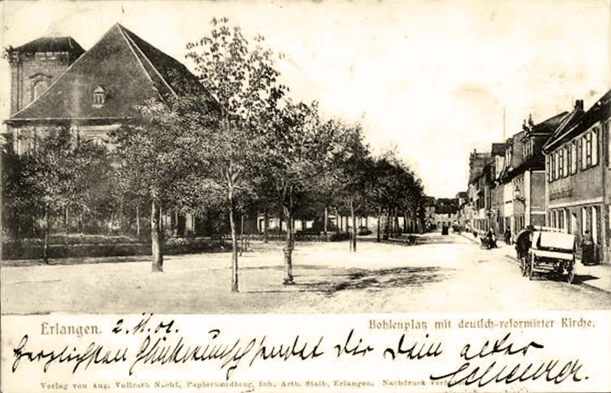 Erlangen. Straße am Bohlenplatz, 1902