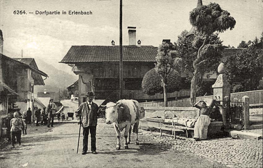 Erlenbach am Main. Dorfpartie in Erlenbach