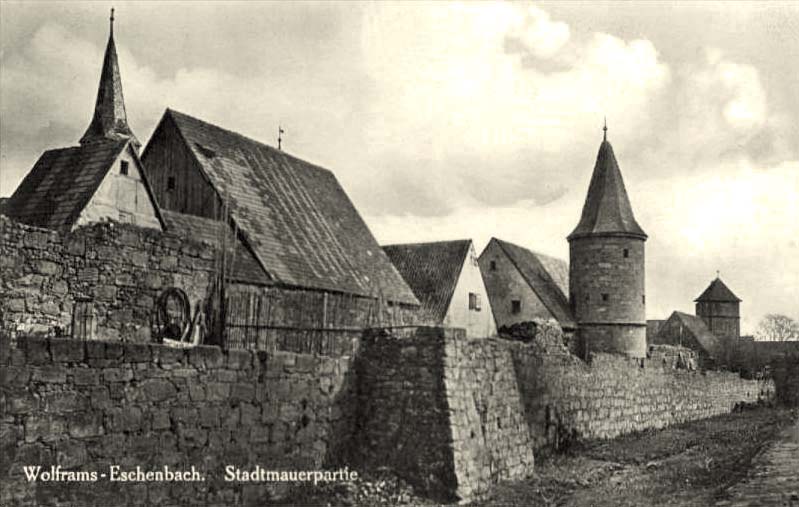 Eschenbach in der Oberpfalz. Stadtmauer, um 1935