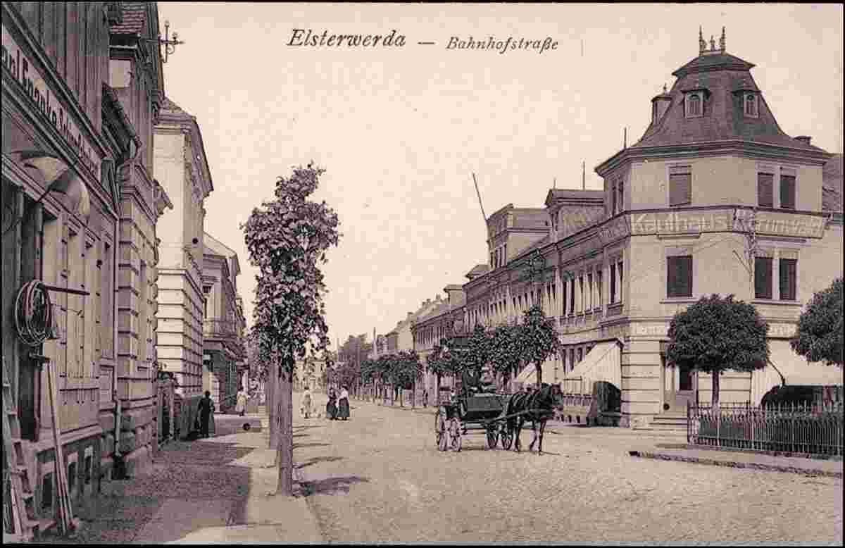 Elsterwerda. Bahnhofstraße, Kaufhaus, 1918