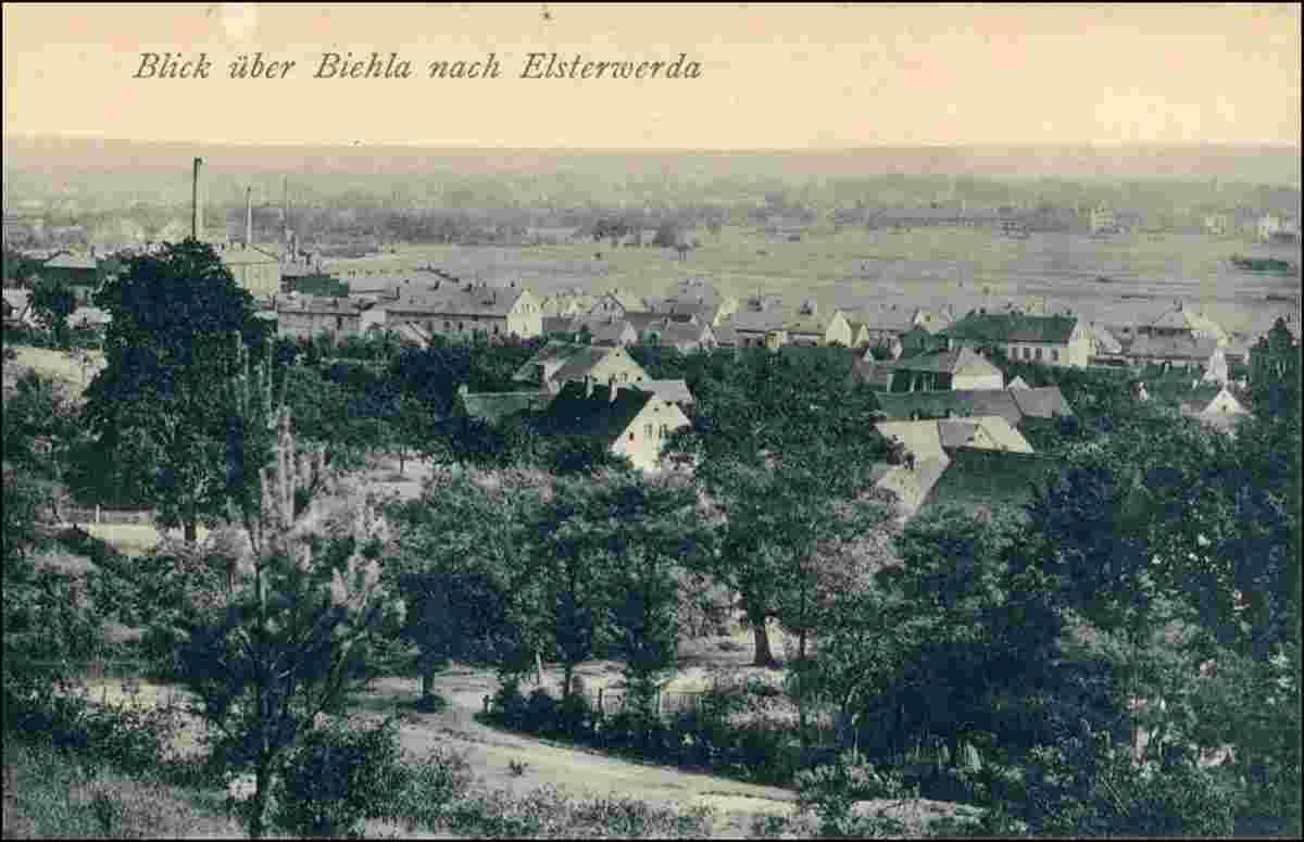 Blick über Biehla nach Elsterwerda, 1918