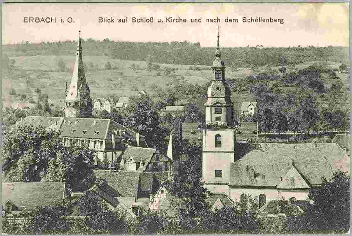 Erbach. Blick auf Schloß und Kirche