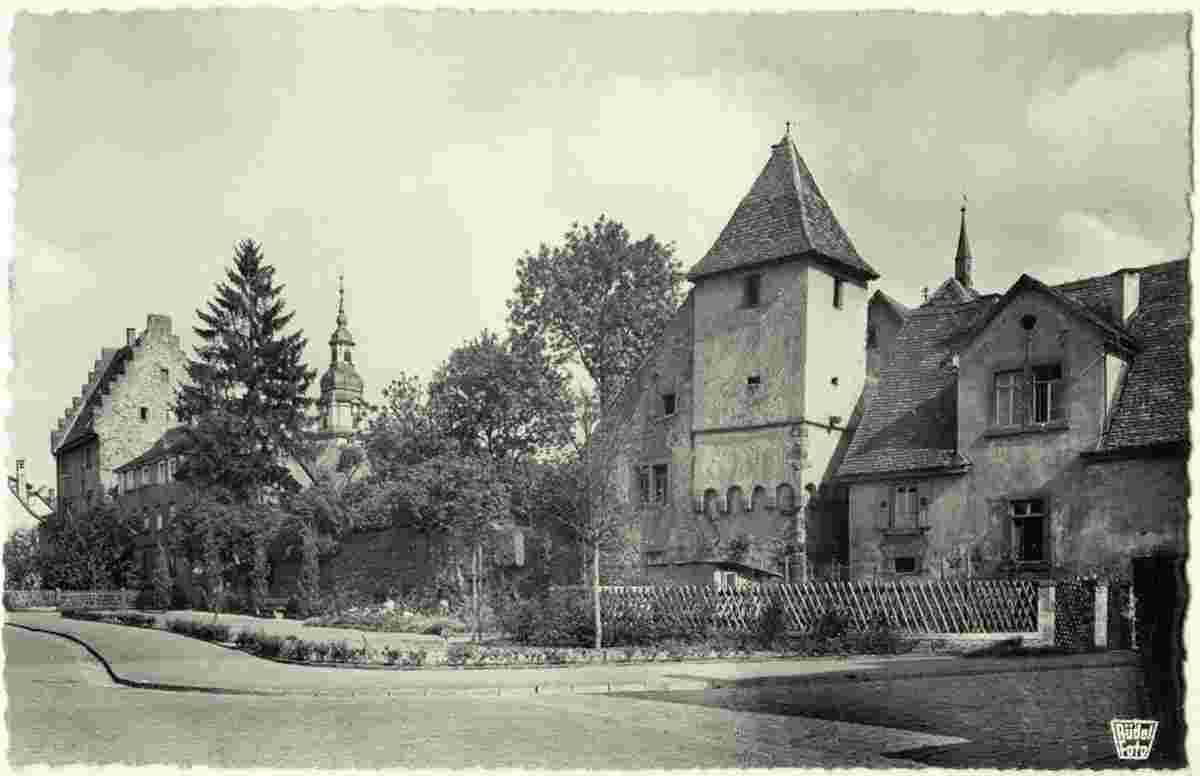 Erbach. Wehrturm und Tempelhaus an der Stadtmauer