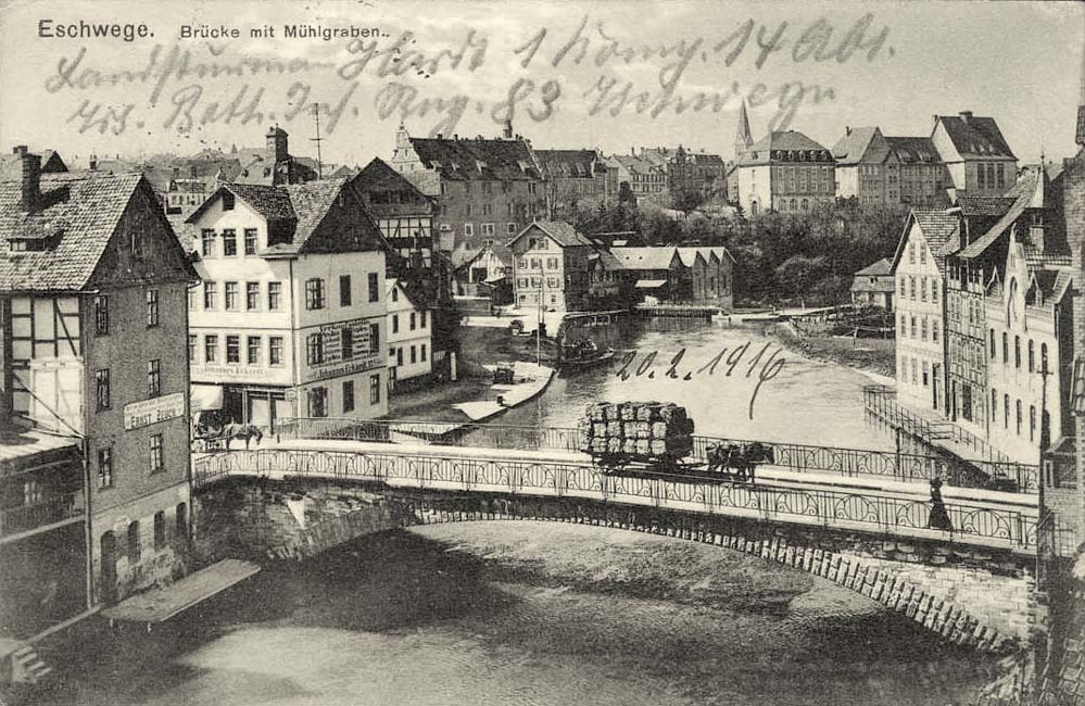 Eschwege. Brücke mit Mühlgraben, 1916