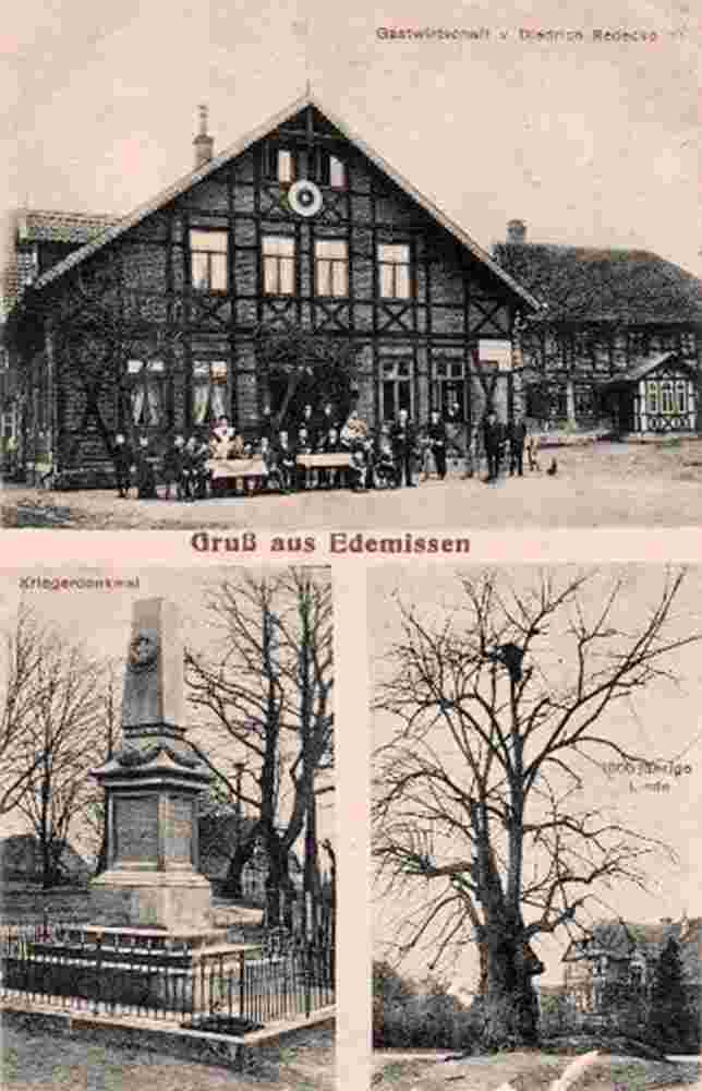 Edemissen. Gastwintchäft, 1000 Jähriger Linde, Kriegerdenkmal, 1925
