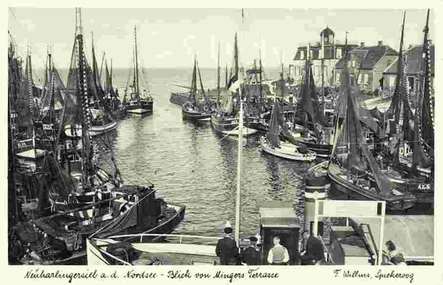 Esens. Hafen, Blick von Mingers Terrasse, 1940