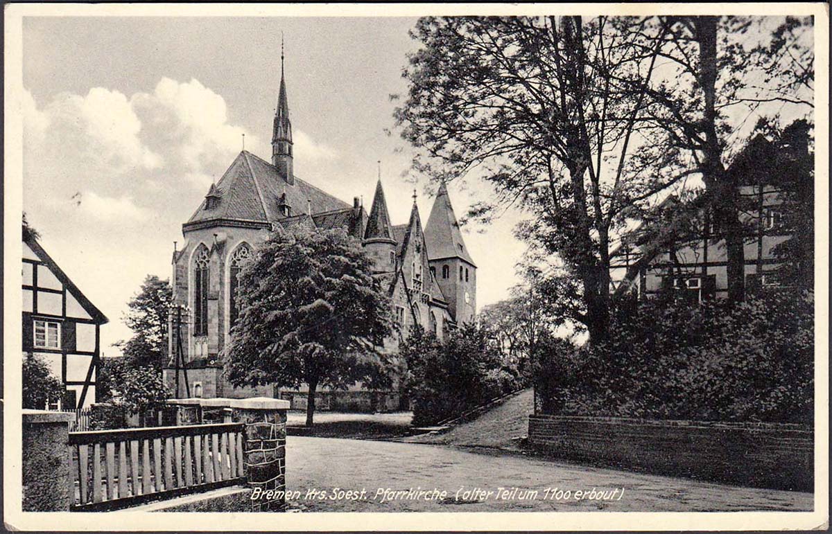 Ense. Bremen - Pfarrkirche, alter Teil um 1100 erbaut, 1944