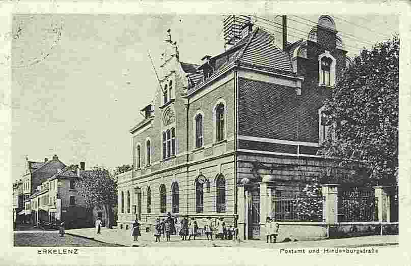 Erkelenz. Postamt und Hindenburgstraße, 1920