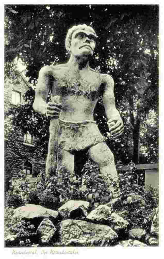 Erkrath. Naturschutzgebiet, Neandertaler, statue