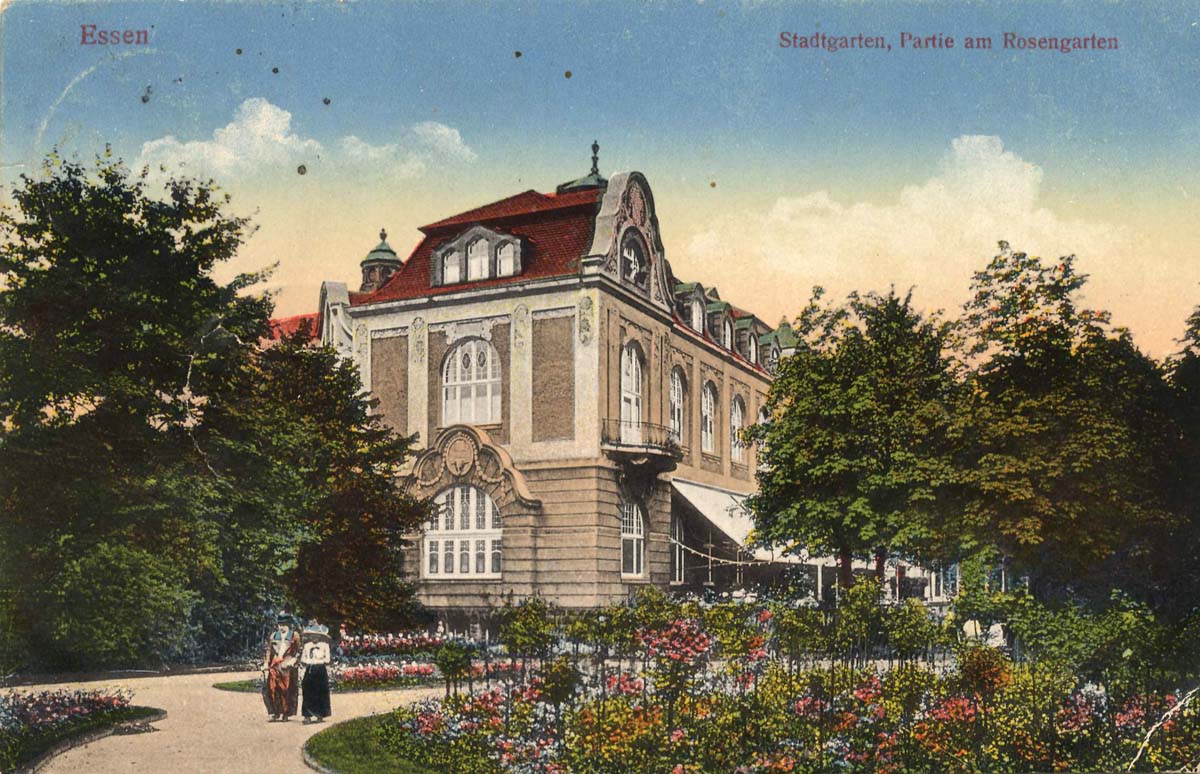 Essen. Rosenplatz im Stadtgarten, 1917