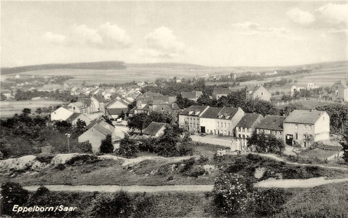 Panorama von Eppelborn, 1940er Jahre