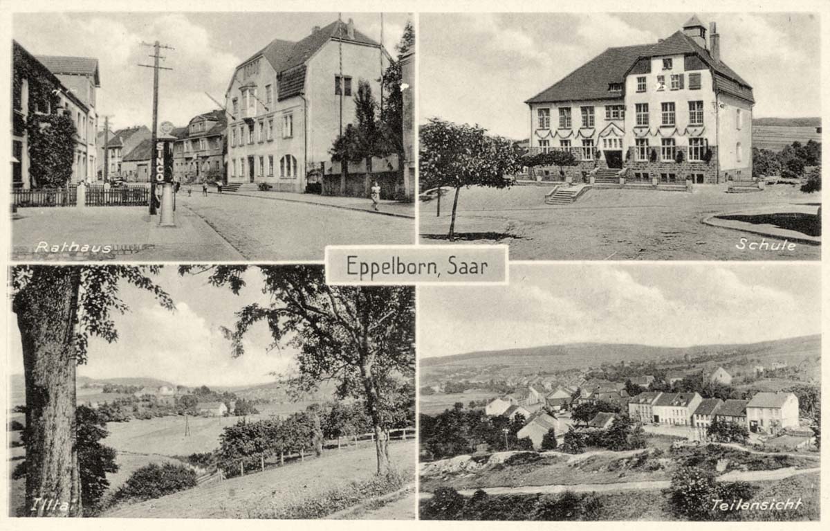 Eppelborn. Rathaus, Schule, Illtal