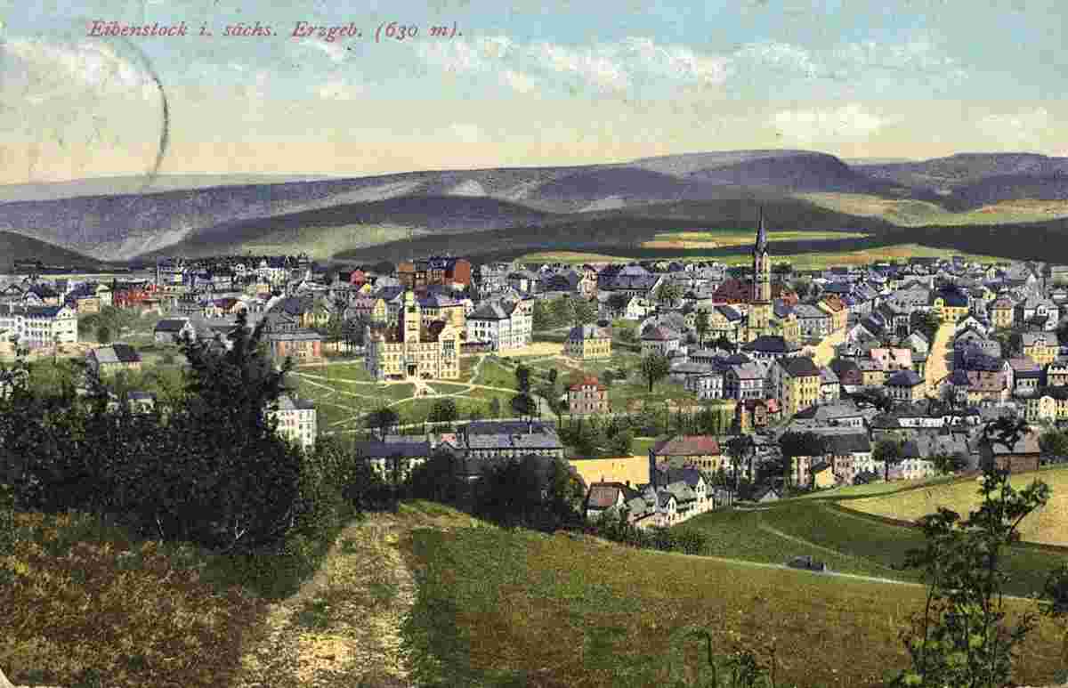 Eibenstock. Panorama der Stadt, 1913
