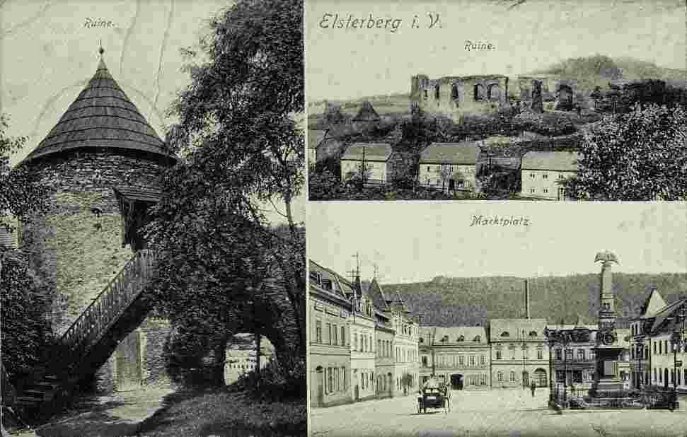Elsterberg. Marktplatz und ruine
