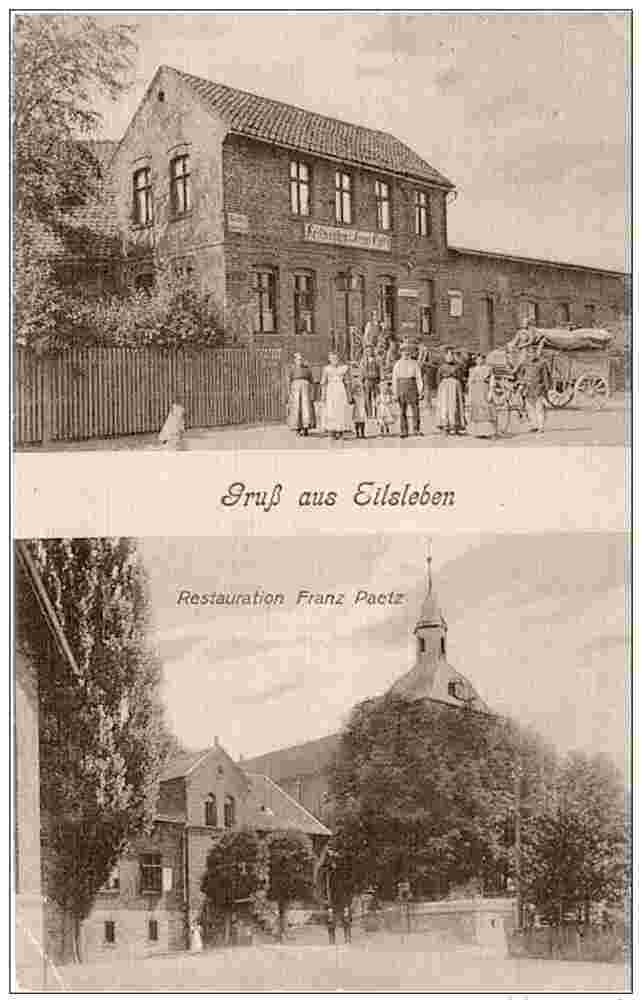 Eilsleben. Gasthof zum Deutschen Kaiser und Kirche