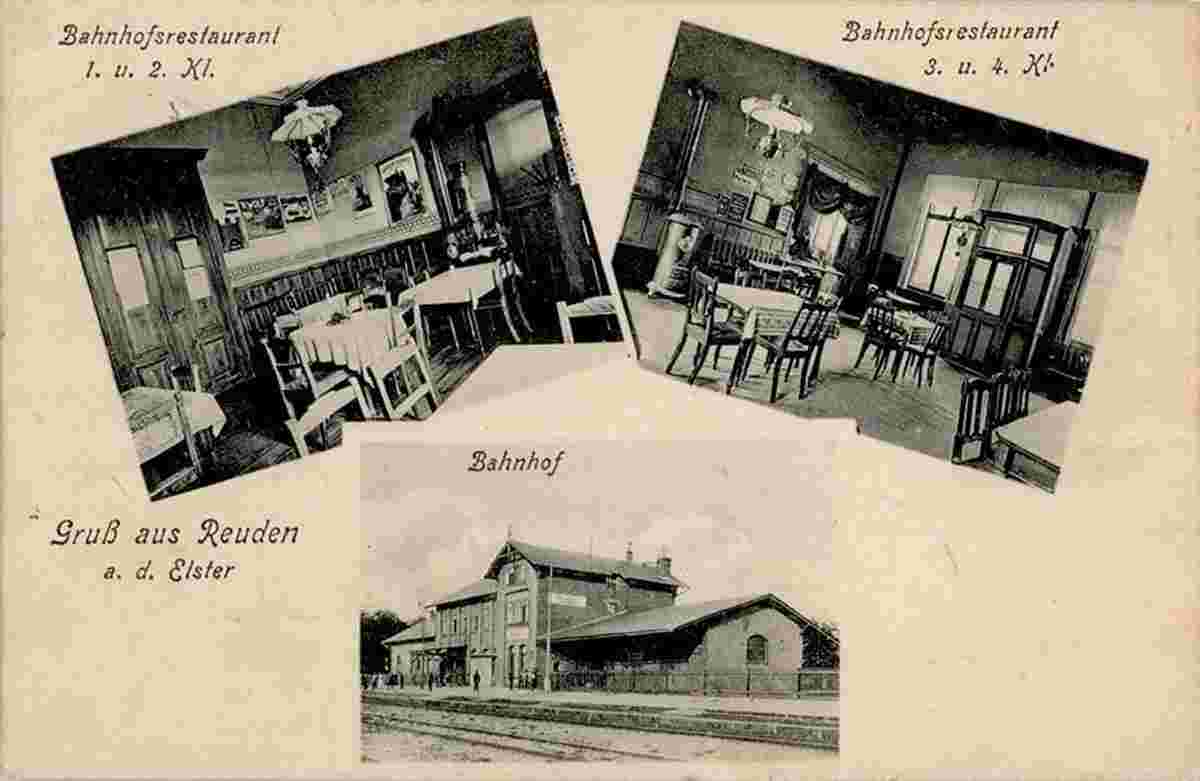 Elsteraue. Reuden - Bahnhof, Gasthaus und Restaurant