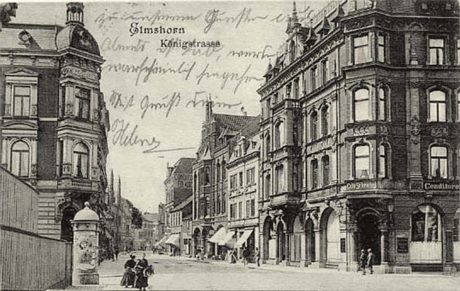 Elmshorn. Königstraße, Cafe und Konditorei, 1909