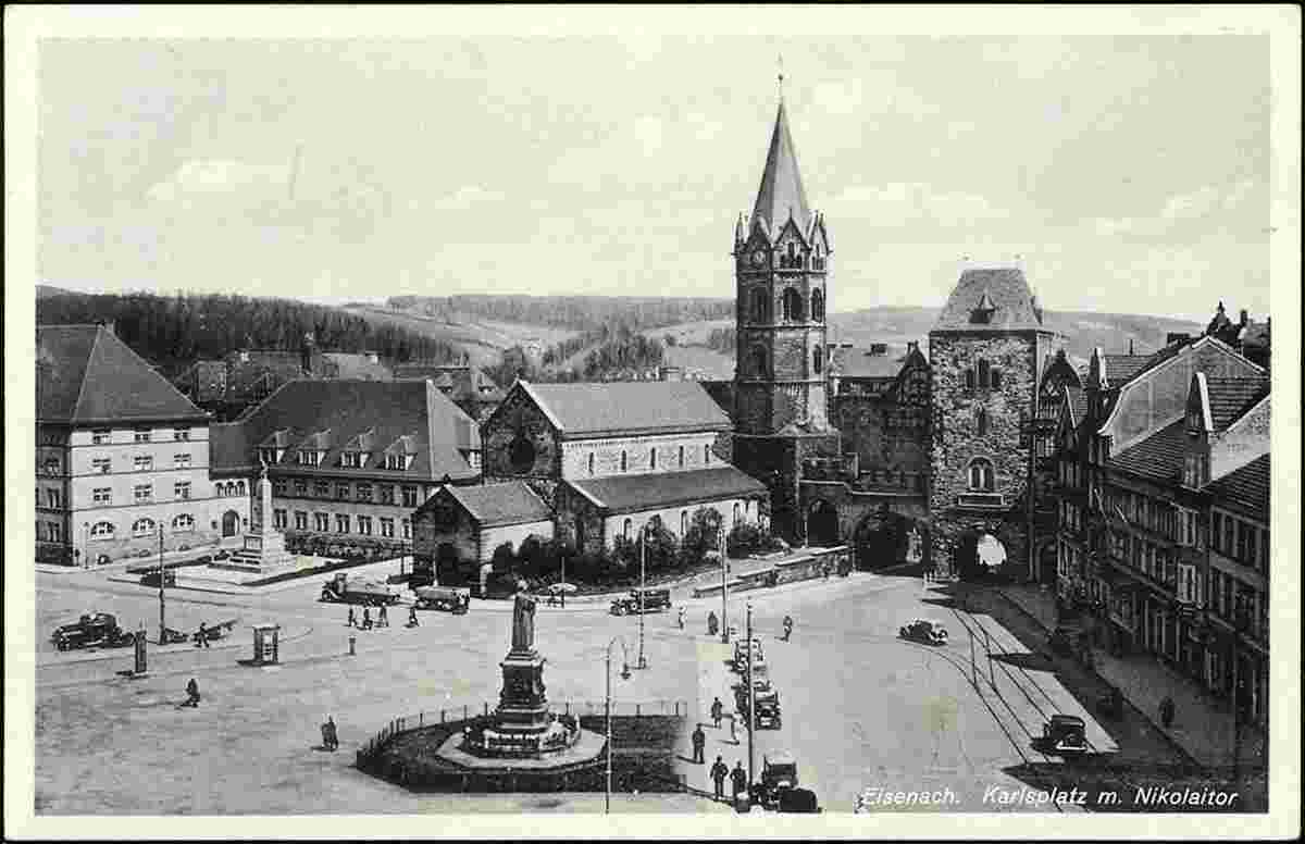 Eisenach. Karlsplatz mit Reichs-Aerzte Denkmal