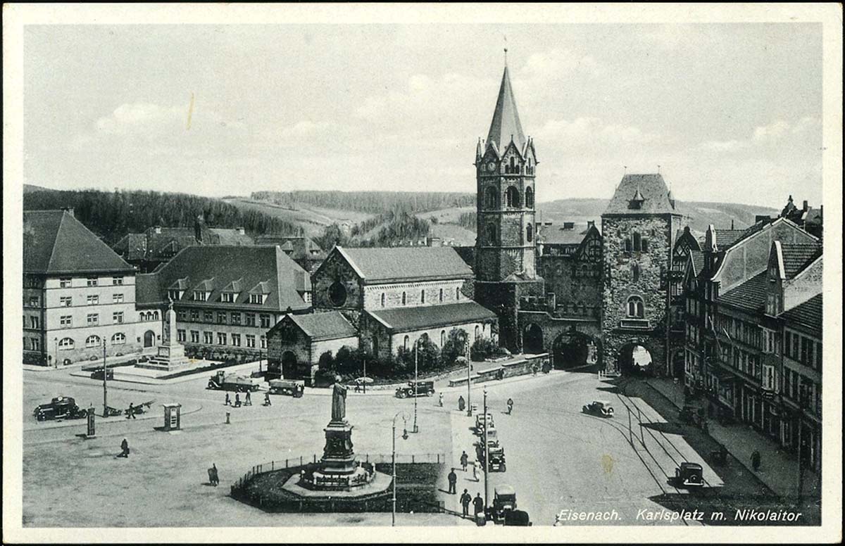 Eisenach. Karlsplatz mit Reichs-Aerzte Denkmal