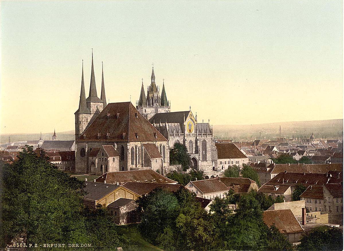 Erfurt. Der Dom mit Bild von St Maria, um 1890